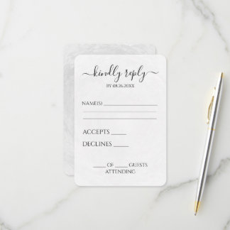 Maak Je Eigen Grijze Textuur Aangepaste Calligrafi RSVP Kaartje