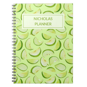 Maak je eigen Groene Appel Schijf Patroon Custom Notitieboek