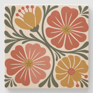 Maak Je Eigen Groovy Retro Bloemen Boeket Stenen Onderzetter