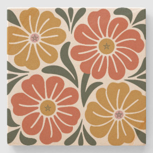 Maak Je Eigen Groovy Retro Kosmos Bloemen Stenen Onderzetter