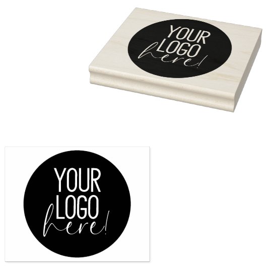 Maak je eigen grote bedrijfslogo op maat 	rubberstempel (Gestempeld)