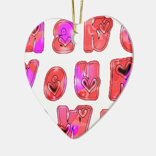 Maak je eigen hart Art Print Design Keramisch Ornament (Links)