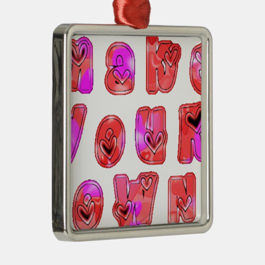 Maak je eigen hart Art Print Design Metalen Ornament (Rechts)