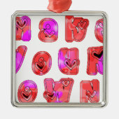 Maak je eigen hart Art Print Design Metalen Ornament (Voorkant)