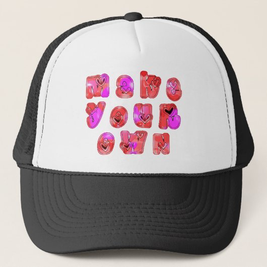 Maak je eigen hart Art Print Design Trucker Pet (Voorkant)