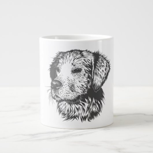 Maak Je Eigen Huisdier Hond Aangepast Extra Grote Beker (Voorkant)