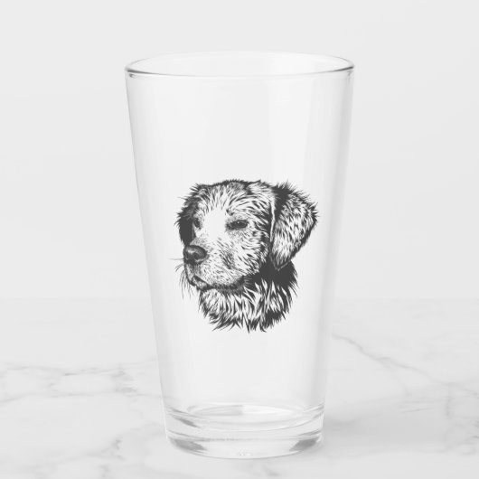 Maak Je Eigen Huisdier Hond Aangepast Glas (Voorkant)