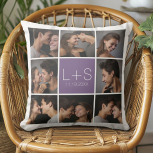 Maak Je Eigen Huwelijksfotocollage Monogram Kussen