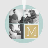 Maak Je Eigen Huwelijksfotocollage Monogram Ornament (achterkant)