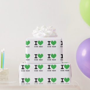 Maak je eigen I LOVE - I HEART gepersonaliseerd Cadeaupapier