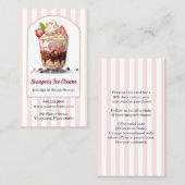 Maak je eigen Ice Cream Sundae verjaardagsfeestje Visitekaartje (Voorkant / Achterkant)