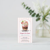 Maak je eigen Ice Cream Sundae verjaardagsfeestje Visitekaartje (Staand voorkant)