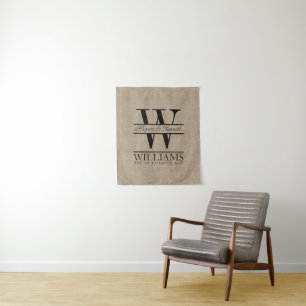 Maak Je Eigen Jute Logo Jubileum Monogram Wandkleed