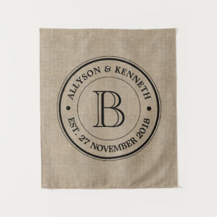 Maak Je Eigen Jute Logo Jubileum Monogram Wandkleed
