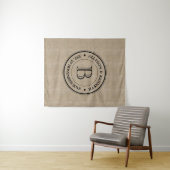 Maak Je Eigen Jute Logo Jubileum Monogram Wandkleed (In Situ (horizontaal))