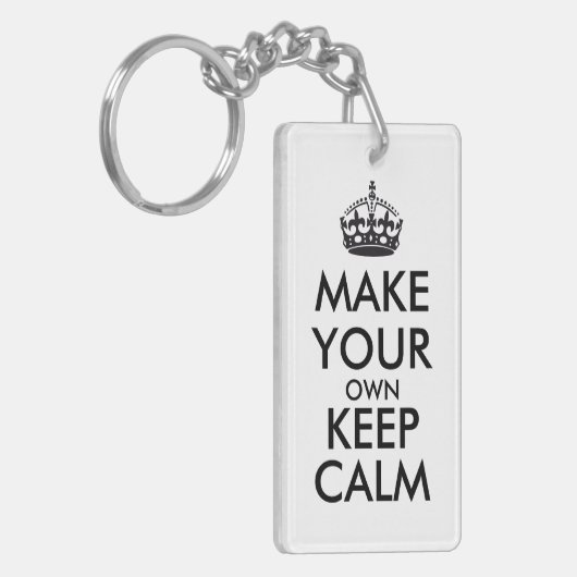 Maak je eigen kalmte - zwart sleutelhanger (Voorkant Links)