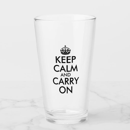 Maak Je Eigen Keep Calm and Carry On Glas (Voorkant)