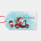 Maak je eigen Kerstman Kerstscooter Kabouter Cadeaulabel (Achterkant Horizontaal)