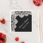 Maak je eigen kleur faux witte kant bruiloft servetten (Insitu)