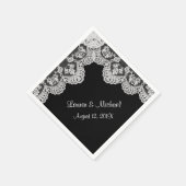 Maak je eigen kleur faux witte kant bruiloft servetten (Hoek)