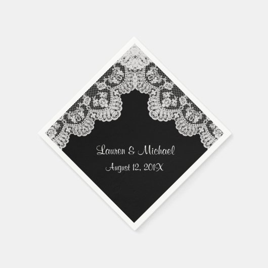 Maak je eigen kleur faux witte kant bruiloft servetten (Hoek)
