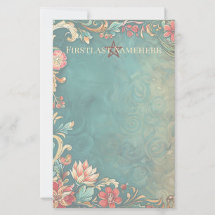 Maak Je Eigen Kleurrijke Art Nouveau Bloemmotief Briefpapier