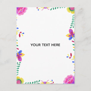 Maak je eigen kleurrijke bloemenrand briefkaart