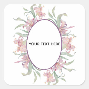 Maak je eigen kleurrijke bloemenrand vierkante sticker