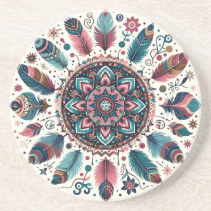 Maak Je Eigen Kleurrijke Boho Mandala Zandsteen Onderzetter