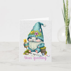 Maak Je Eigen Knuffel Gnome Konijn & Wilde Bloemen Kaart