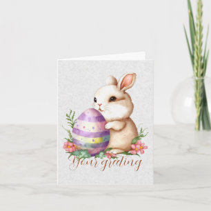 Maak Je Eigen Konijn & Ei met Wilde Bloemen Kaart