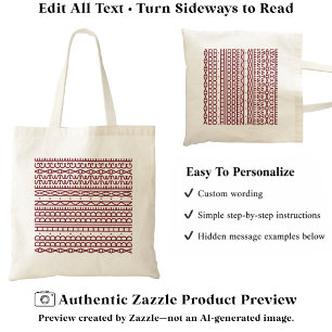 Maak Je Eigen Lange Verborgen Bericht & Naam Brgnd Tote Bag