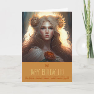 Maak Je Eigen Leeuw Zon Teken Zodiak Godin Feestdagen Kaart