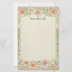 Maak Je Eigen Lente Bloemrijke Art Deco Notitiepap Briefpapier