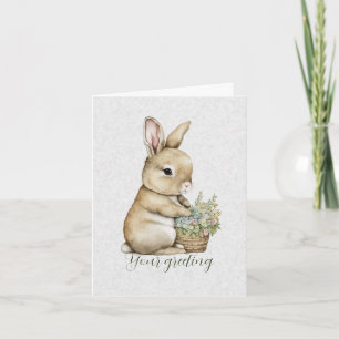 Maak je eigen lente konijn & wilde bloemen kaart
