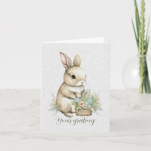 Maak je eigen lente konijn & wilde bloemen kaart