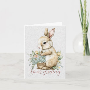 Maak je eigen lente konijn & wilde bloemen kaart
