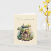 Maak Je Eigen Lentekonijn Huisje Kaart (Gele Bloem)