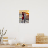 Maak Je Eigen Liefdesscript Romantisch Koppel Foto Poster (Keuken)