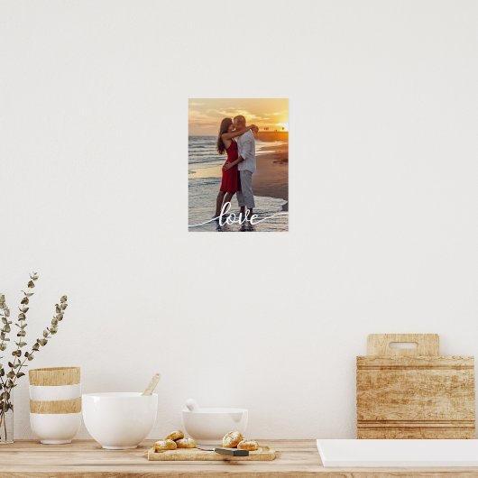Maak Je Eigen Liefdesscript Romantisch Koppel Foto Poster (Keuken)