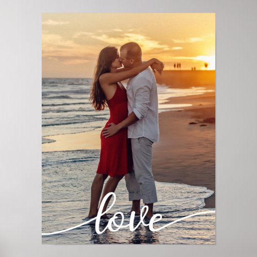 Maak Je Eigen Liefdesscript Romantisch Koppel Foto Poster (Voorkant)