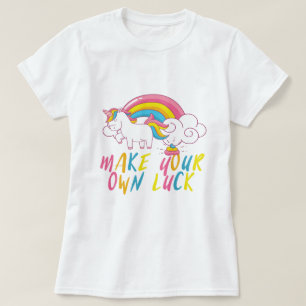 Maak je eigen linksvloed regenboogkoppen Unicorn T-shirt