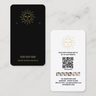 Maak je eigen logo Oorbellen Zon QR Social Media Visitekaartje