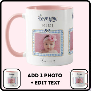 Maak Je Eigen Love You Mimi Foto Cute Preppy Mok