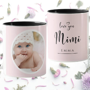 Maak Je Eigen Love You Mimi Foto Mooie Roze Mok