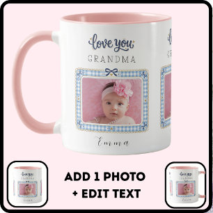 Maak Je Eigen Love You Oma Foto Cute Preppy Mok