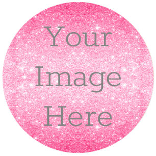 Maak Je Eigen Metaalachtig Heet Roze Glitterstof Ronde Sticker