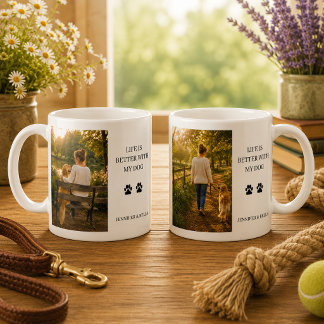 Maak je eigen Mijn leven is leuker met mijn hond f Koffiemok