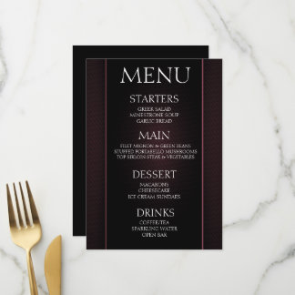 Maak Je Eigen - Minimalistische Zwarte Roze Evenem Menu