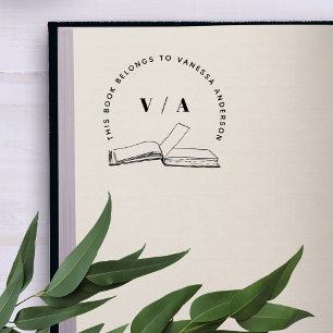 Maak je eigen moderne boekenbibliotheek 	rubberstempel